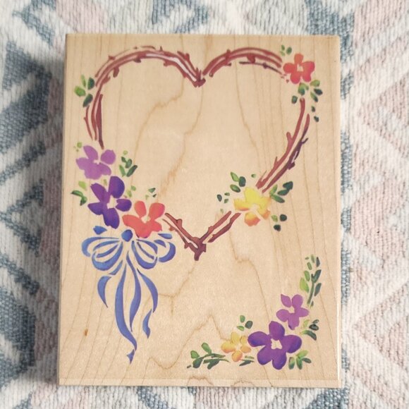 Stampendous Other - Flowered Heart Border Rubber Stamp